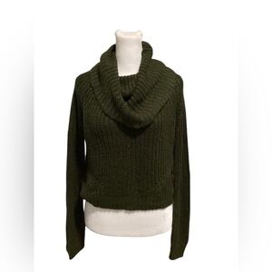 The Fashion District XS Women's Olive Green Knit Cowl Neck Fall Sweater